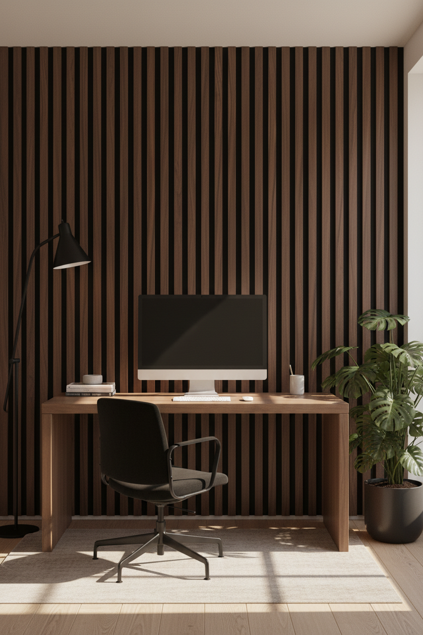 Akustický stěnový panel ořech 275 × 60 cm – Dřevěný vzhled s pohlcováním zvuku