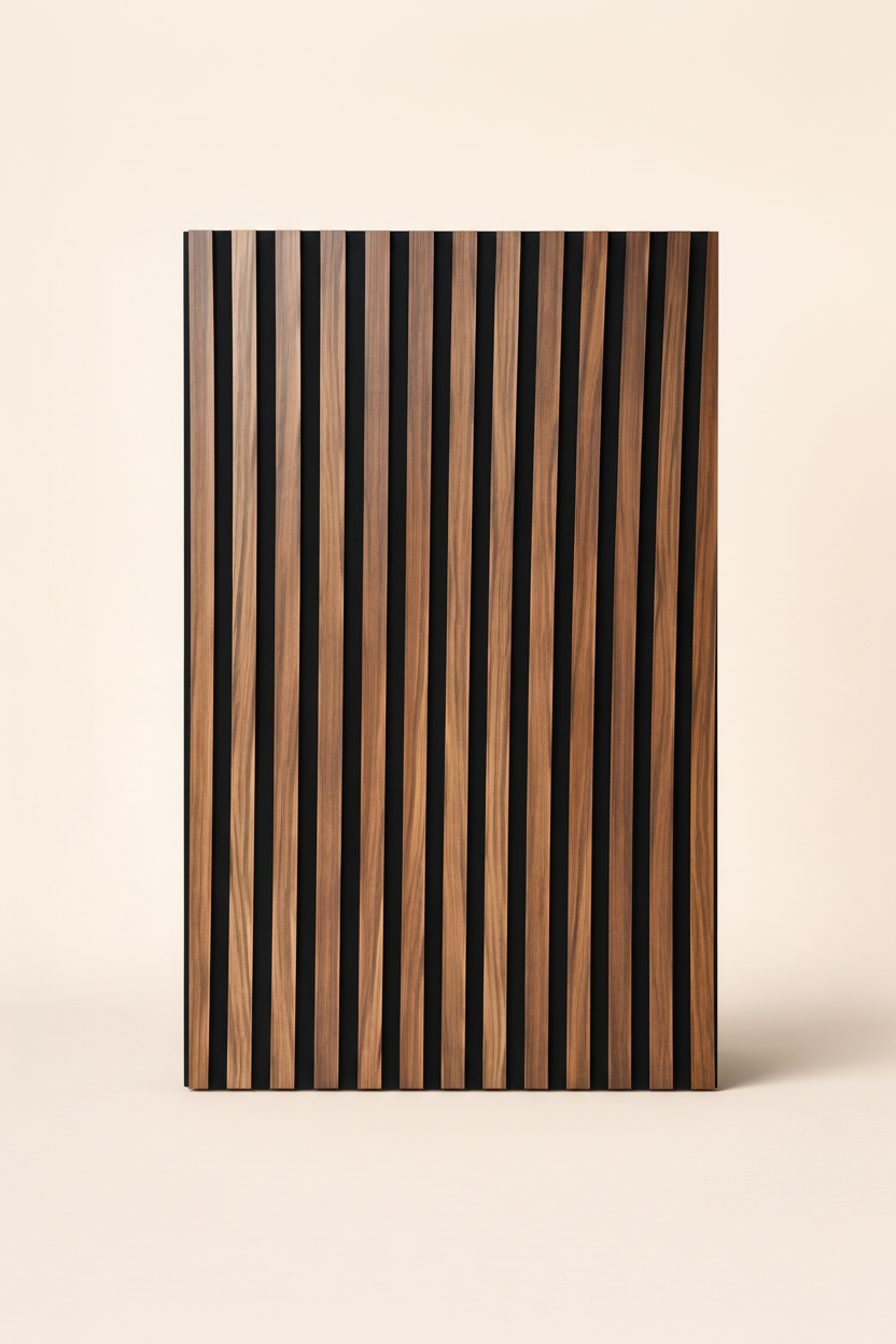 Akustický stěnový panel ořech 275 × 60 cm – Dřevěný vzhled s pohlcováním zvuku