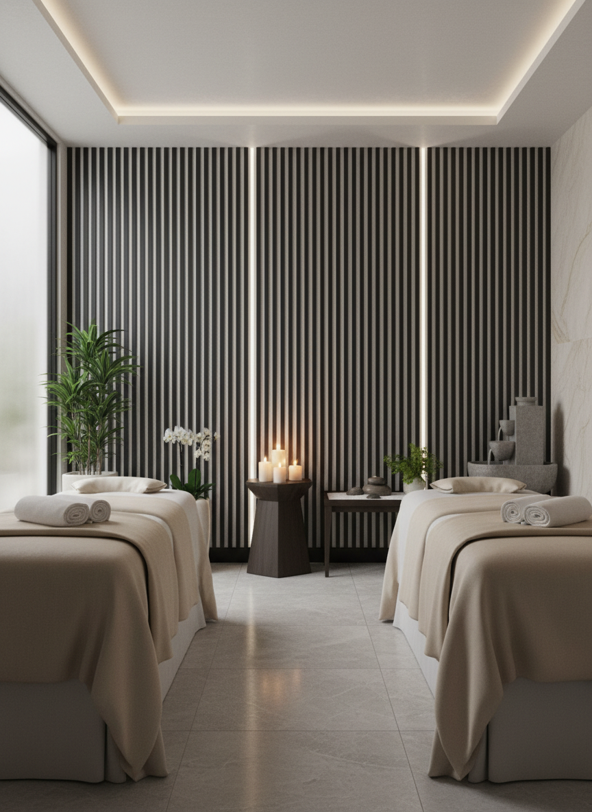 Akustikpanel Black White 275 x 60 cm – Sort hvid, Moderne & lydabsorberende