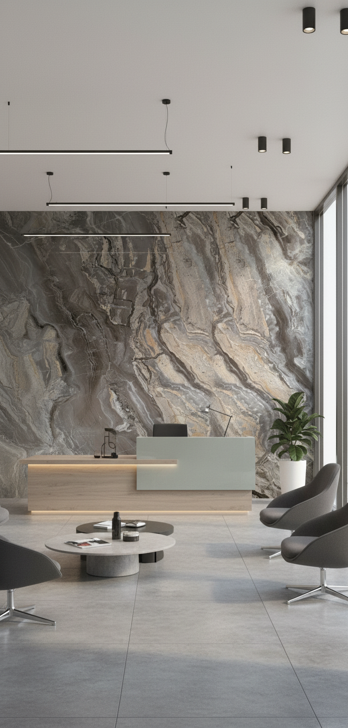 Orobico Gray PVC panel ścienny 280 x 122 cm – Szara imitacja kamienia, Elegancki i wodoodporny