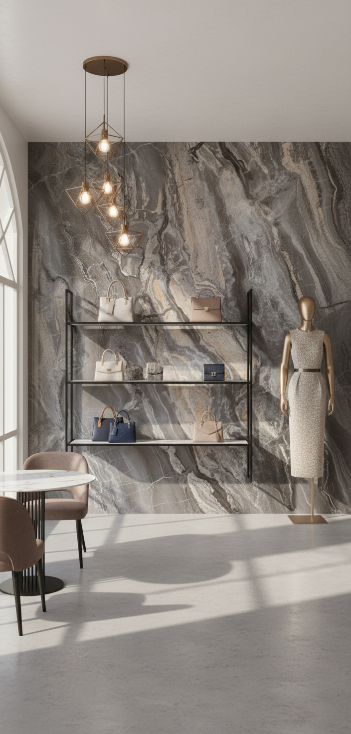 Orobico Gray PVC panel ścienny 280 x 122 cm – Szara imitacja kamienia, Elegancki i wodoodporny