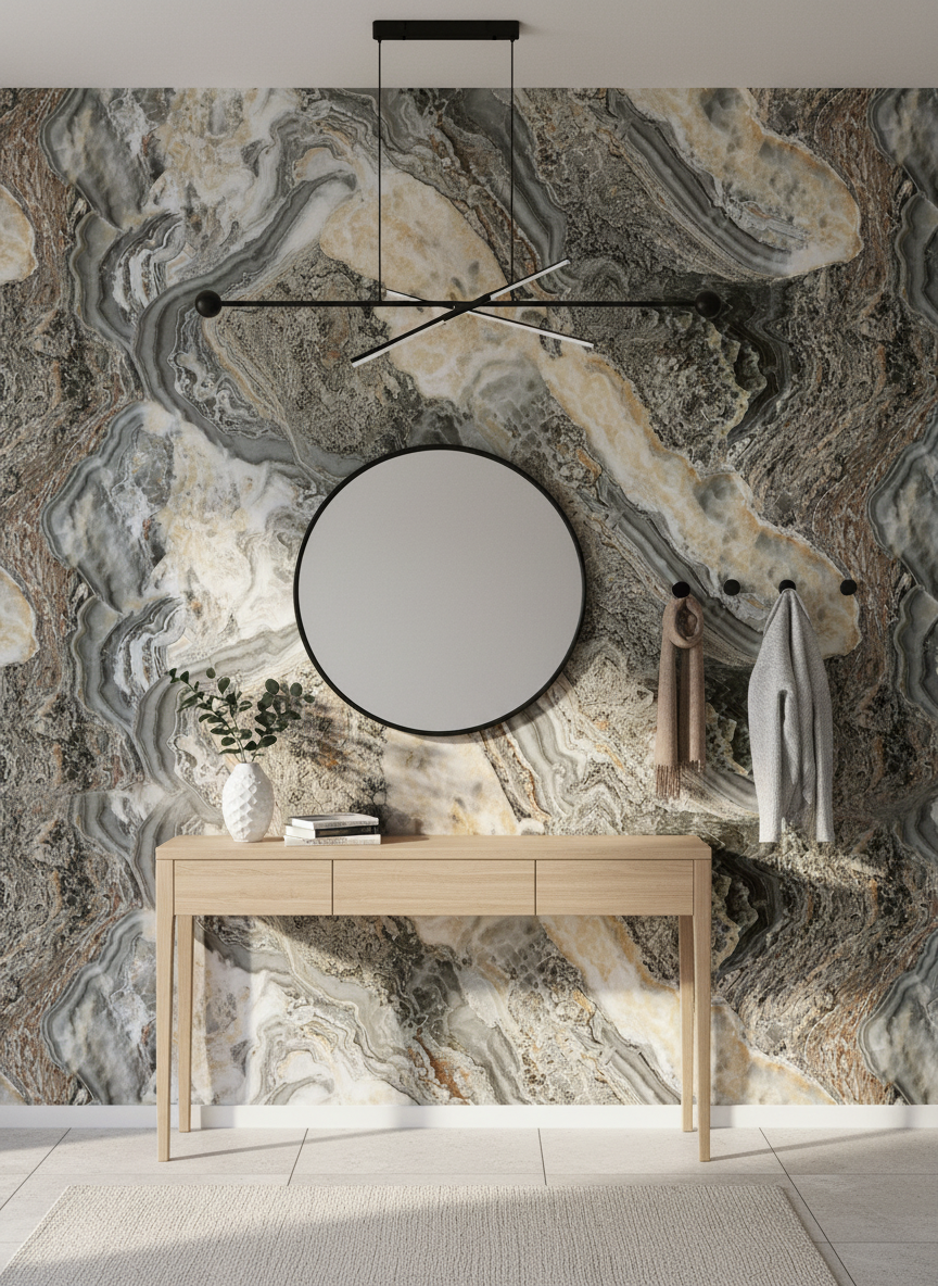Onyx Green PVC panel ścienny 280 x 122 cm – Imitacja onyksu, Elegancki i wodoodporny