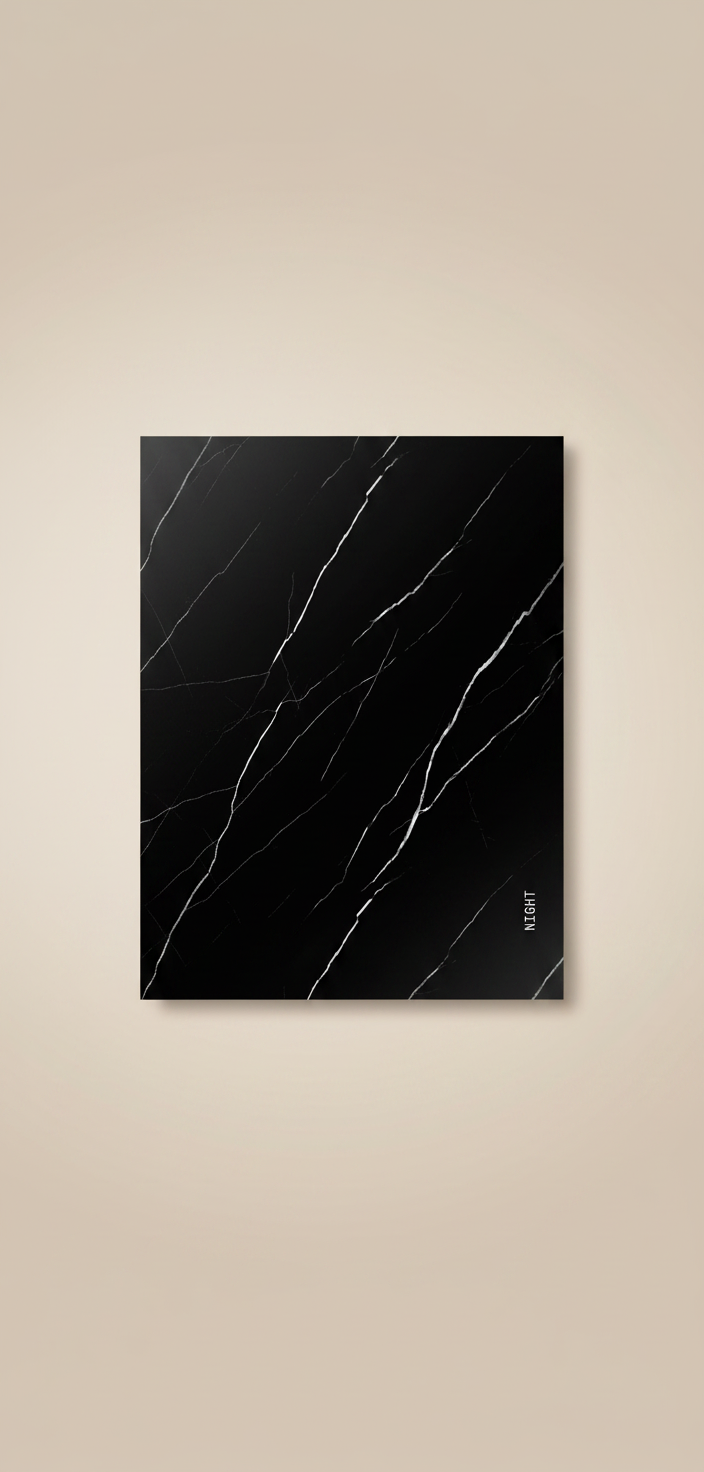 Panele ścienne PVC Night 260 x 122 cm – czarna marmurowa optyka z delikatnymi białymi żyłkami