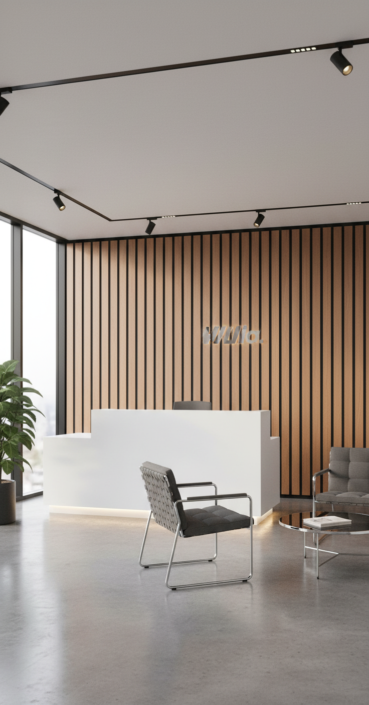 Akustikpaneel Walnuss Loft 275 x 60 cm – Walnussoptik Schwarz, Modern & Schalldämmend