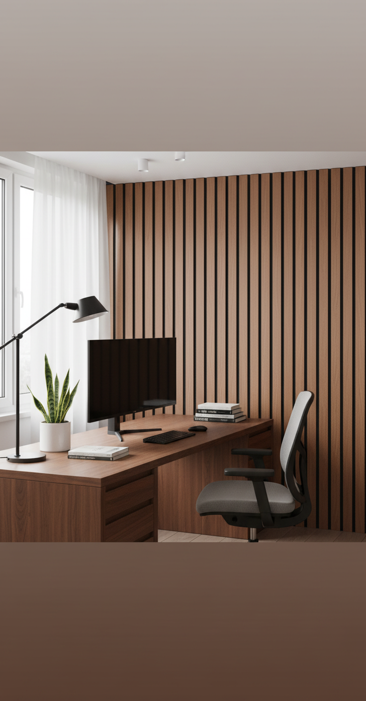 Akustikpaneel Walnuss Loft 275 x 60 cm – Walnussoptik Schwarz, Modern & Schalldämmend