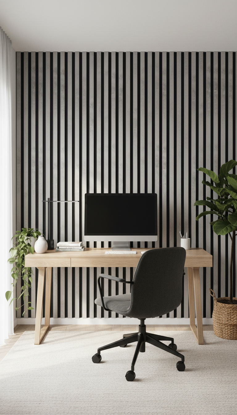 Akustikpaneel Betonoptik 275 x 60 cm – Graue Betonoptik Schwarz, Modern & Schalldämmend
