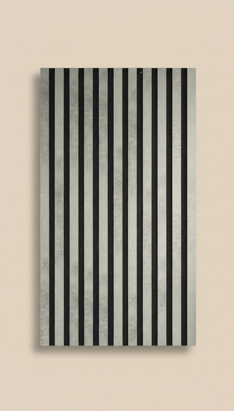 Akustikpaneel Betonoptik 275 x 60 cm – Graue Betonoptik Schwarz, Modern & Schalldämmend