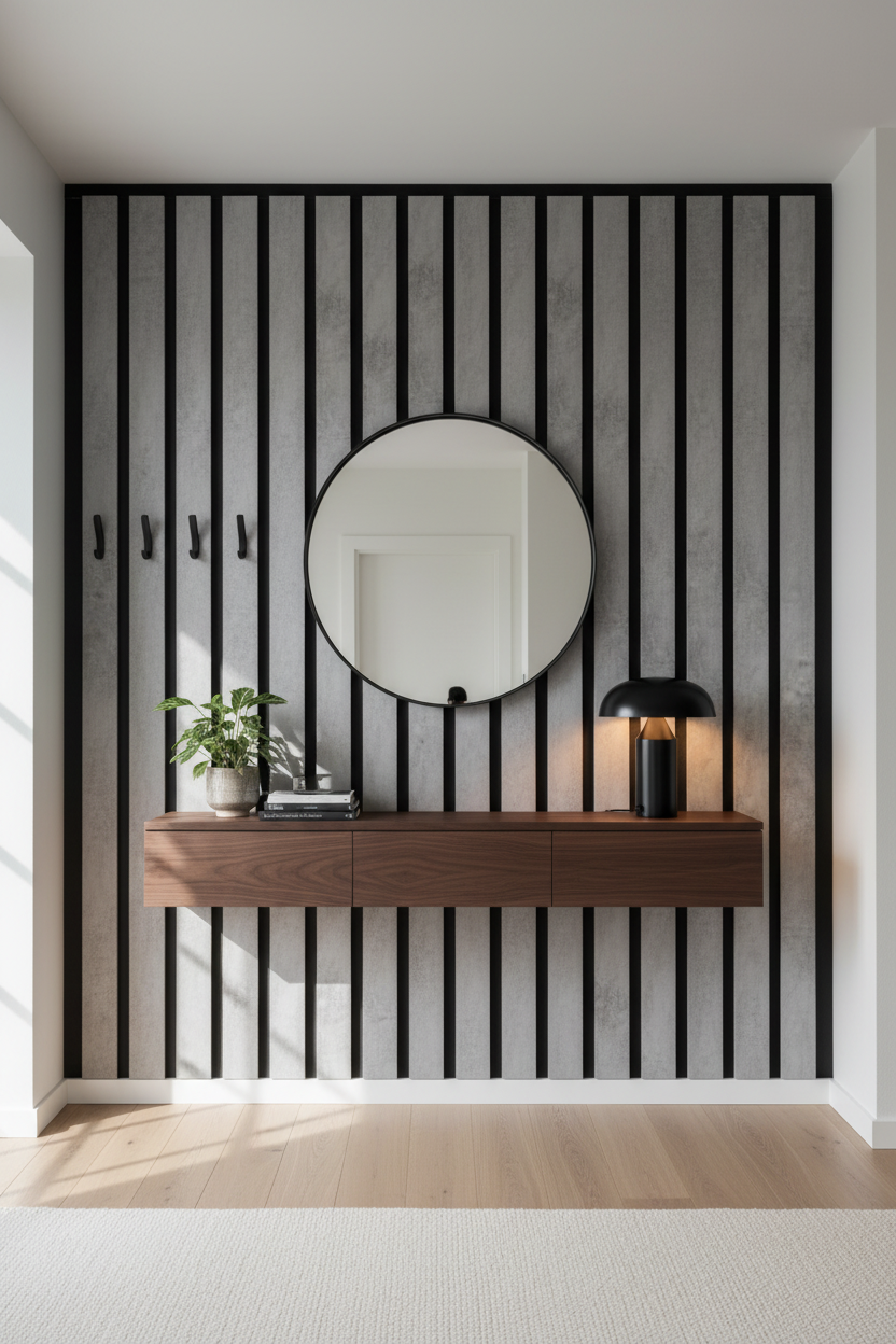 Akustikpaneel Loft Grey 275 x 60 cm – Graue Steinoptik Schwarz, Modern & Schalldämmend