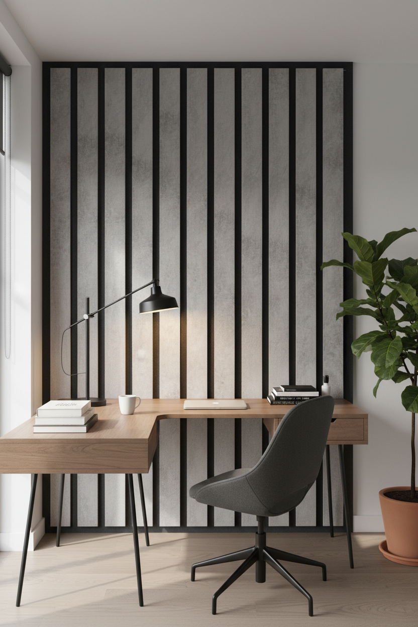 Akustikpaneel Loft Grey 275 x 60 cm – Graue Steinoptik Schwarz, Modern & Schalldämmend