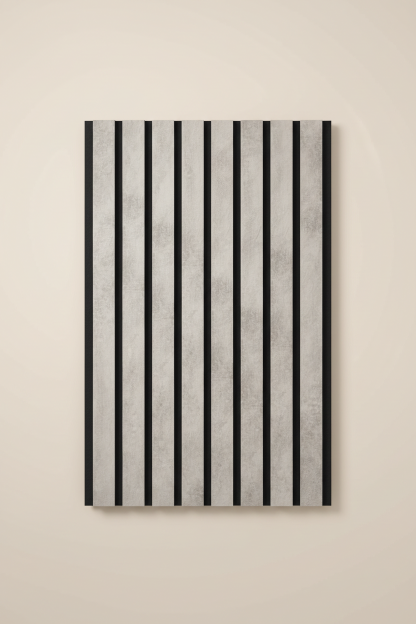 Akustikpaneel Loft Grey 275 x 60 cm – Graue Steinoptik Schwarz, Modern & Schalldämmend