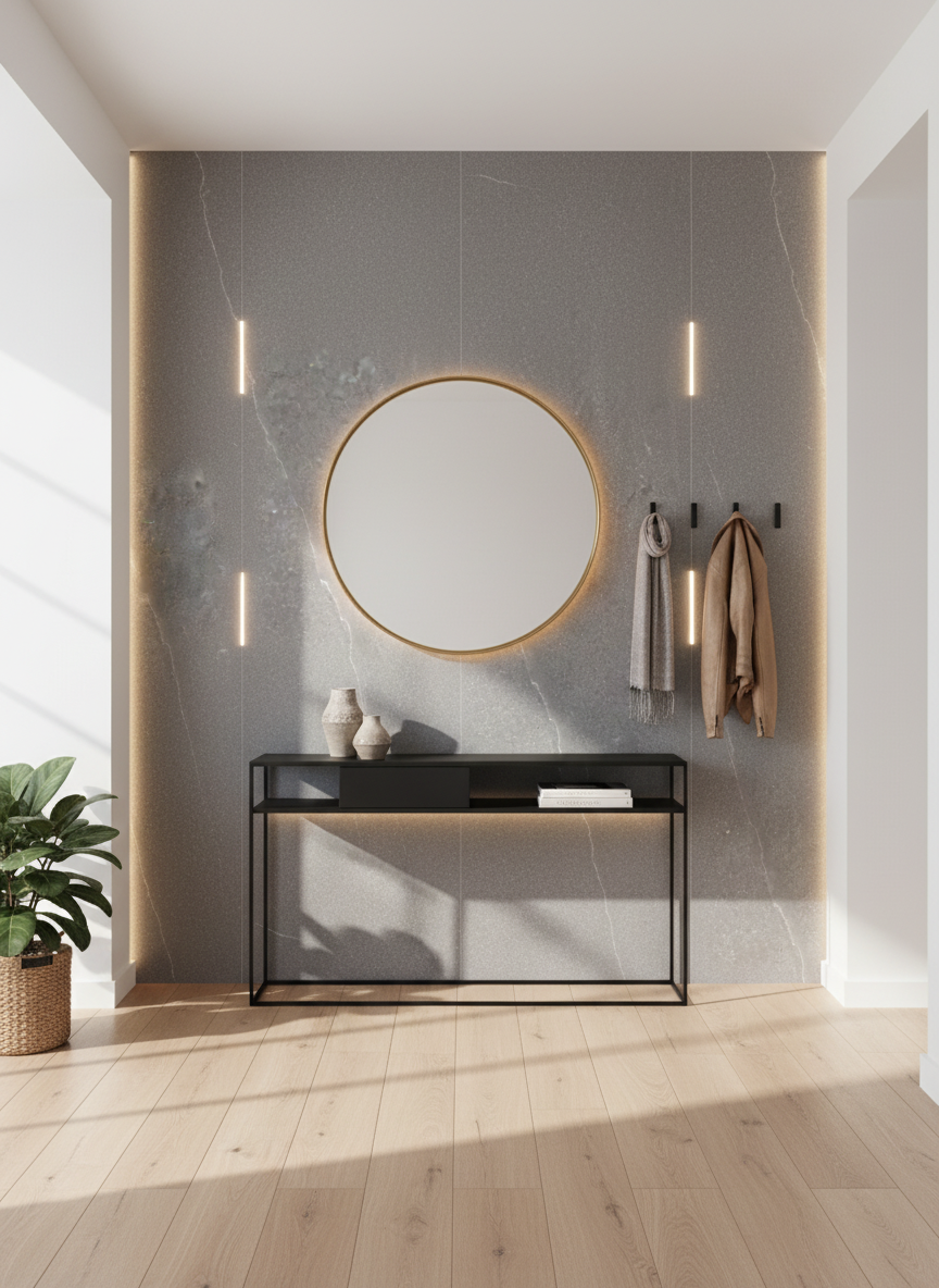 Matis Dark Claris SPC Wandpaneel 260 x 122 cm – Dunkelgraue Steinoptik, Modern & Wasserfest