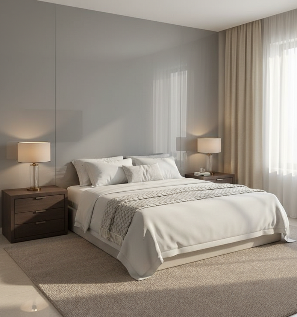 Alu Metallic Gray PVC Wandpaneel 260 x 122 cm – Hochglanz in Metallic-Grau, Modern & Elegant