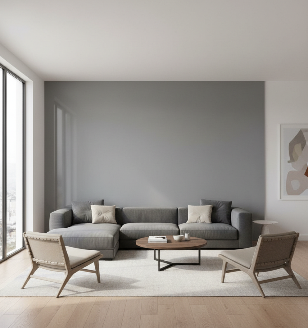 Alu Metallic Gray PVC Wandpaneel 260 x 122 cm – Hochglanz in Metallic-Grau, Modern & Elegant