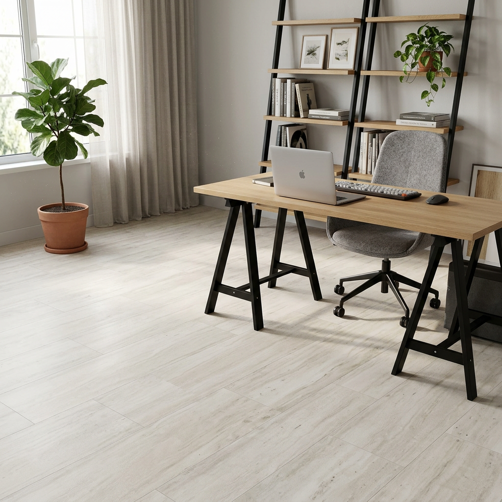 Travertin Weiß SPC Vinylboden – Wasserfester Klickboden 6 mm