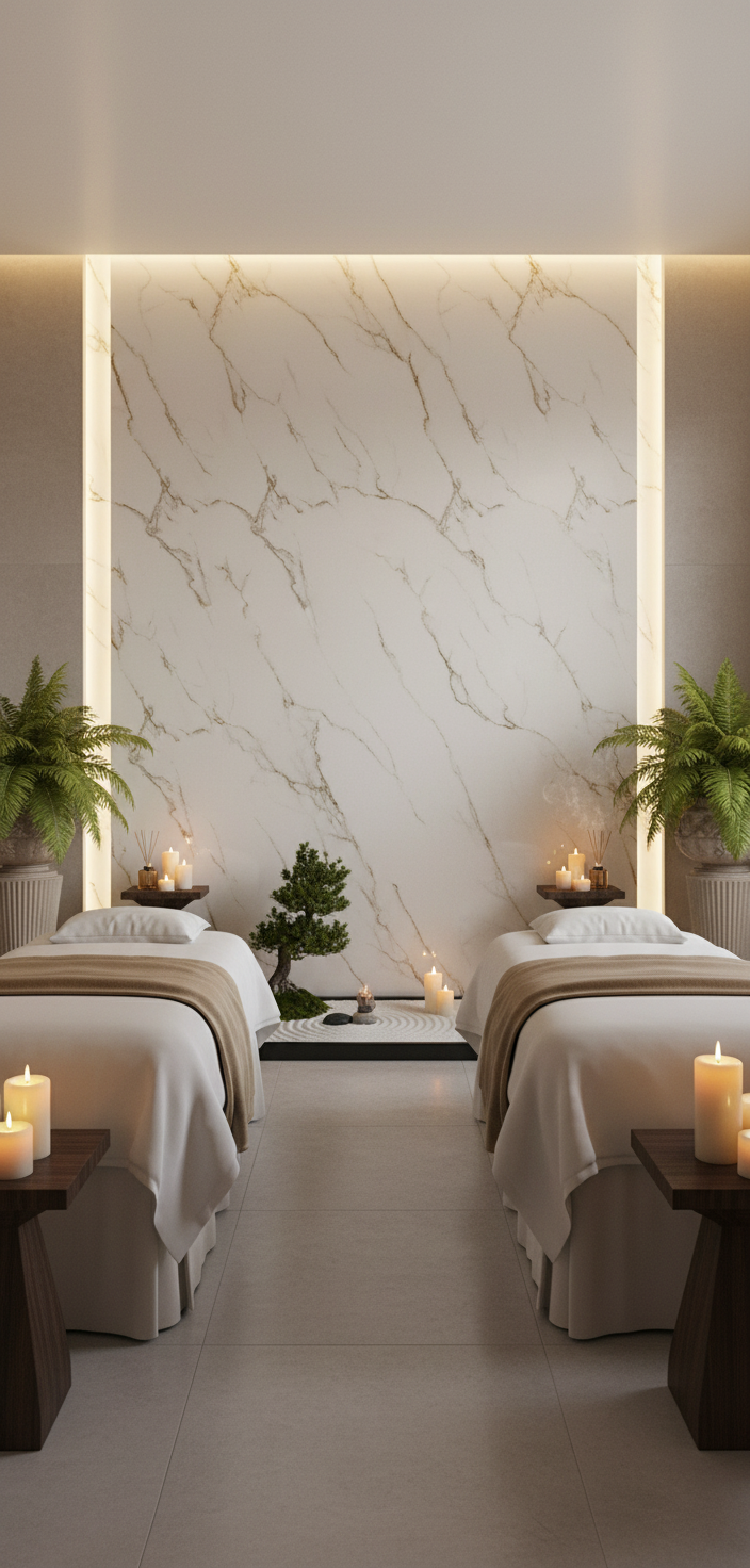 Carrara Pearl PVC Wandpaneel 260 x 122 cm – Weiße Marmoroptik mit feinen Gold- und Grauakzenten