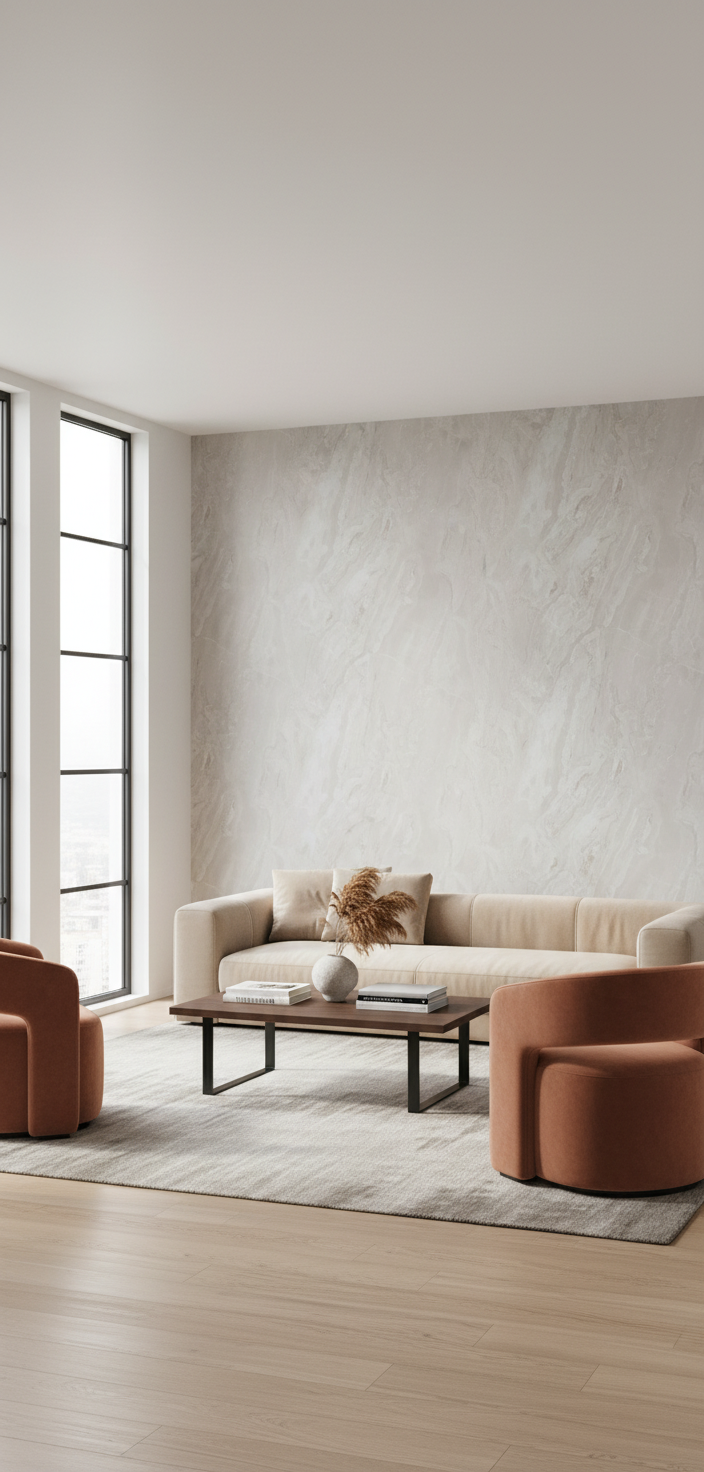 Toscana PVC Wandpaneel 260 x 122 cm – Beige Marmoroptik mit sanften Natursteinadern
