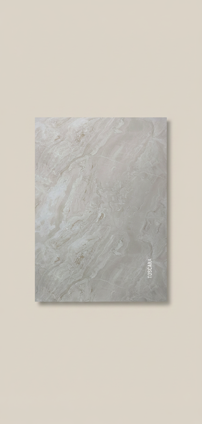 Toscana PVC Wandpaneel 260 x 122 cm – Beige Marmoroptik mit sanften Natursteinadern