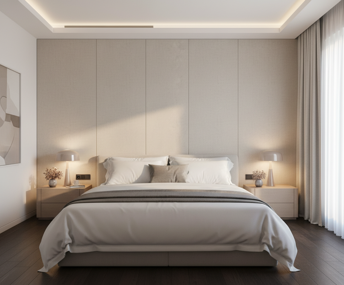 BambooCore Ivory Linen WPC Wandpaneel – Bambus Wandpaneel 280 × 120 cm