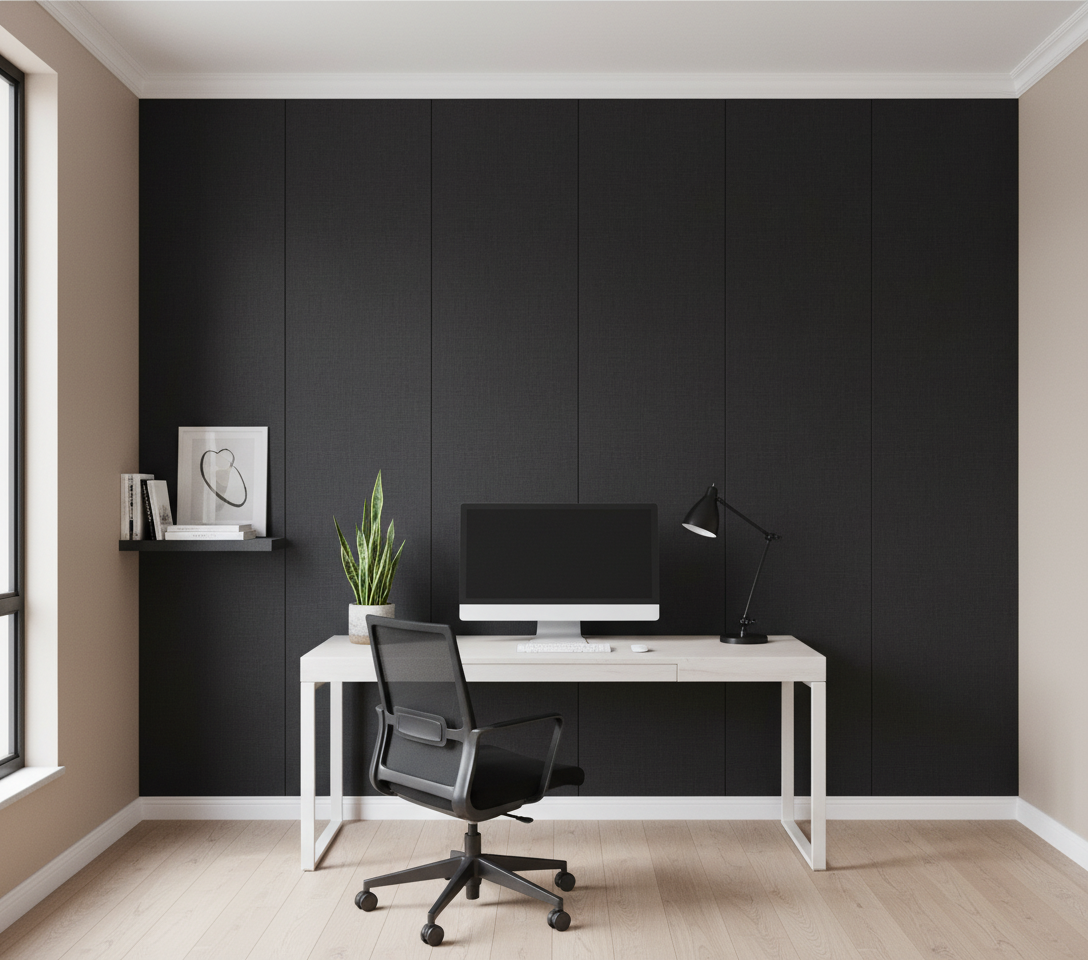 BambooCore Obsidian Black WPC Wandpaneel – 280 × 120 cm