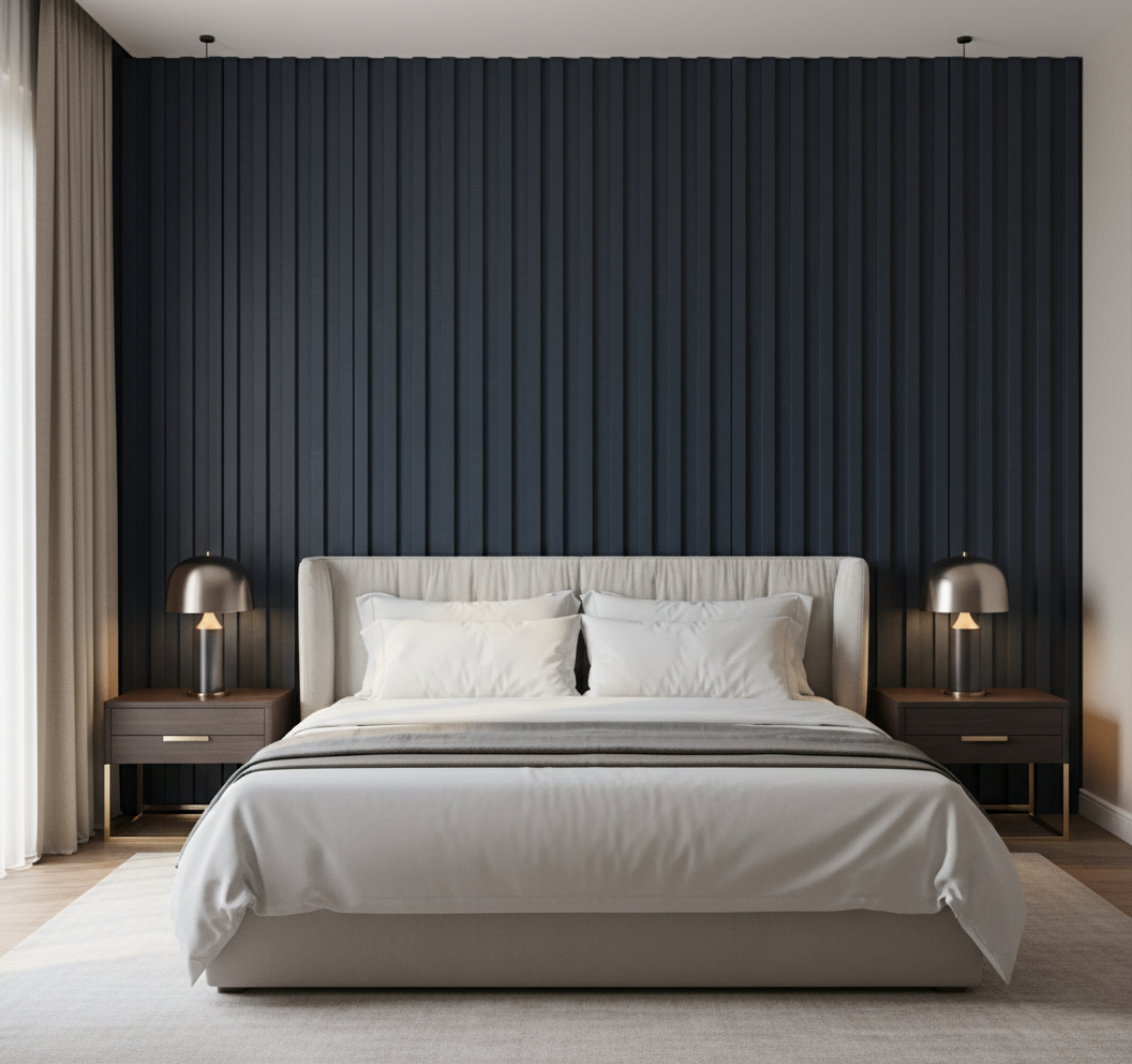 BambooCore Slate Anthracite 3D WPC Wandpaneel – WPC Strukturpaneel 280 cm