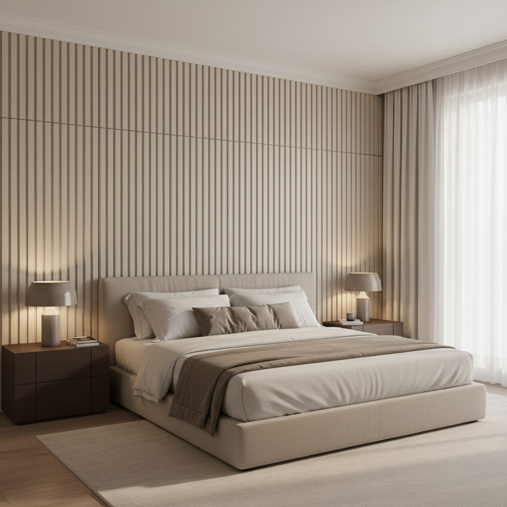 BambooCore Silver Linen 3D WPC Wandpaneel – WPC Strukturpaneel 280 cm