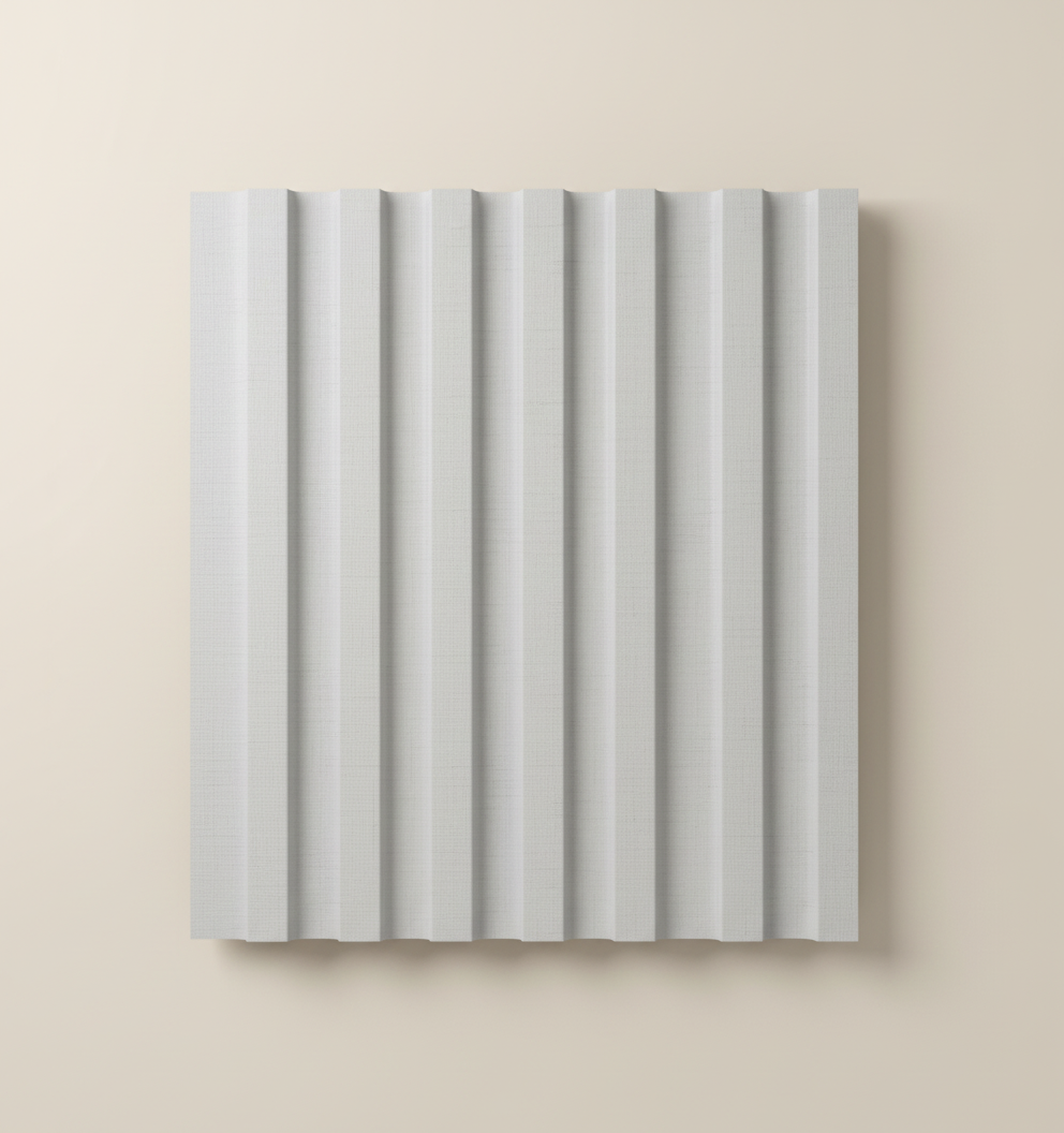 BambooCore Pure White 3D WPC Wandpaneel – WPC Strukturpaneel 280 cm