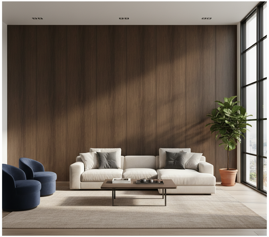 BambooCore Walnut Wood WPC Wandpaneel – Holzoptik Wandpaneel 280 × 120 cm