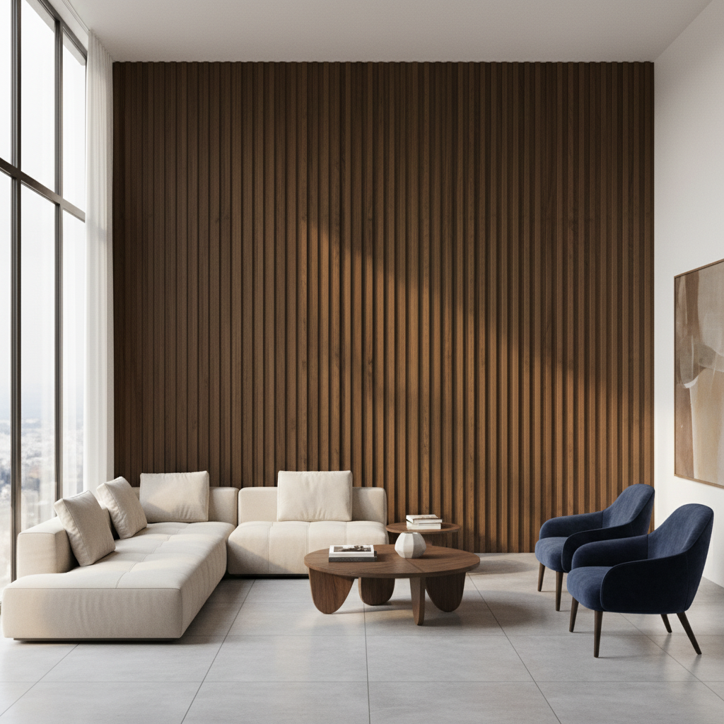 BambooCore Walnut Wood 3D WPC Wandpaneel – WPC Strukturpaneel 280 cm