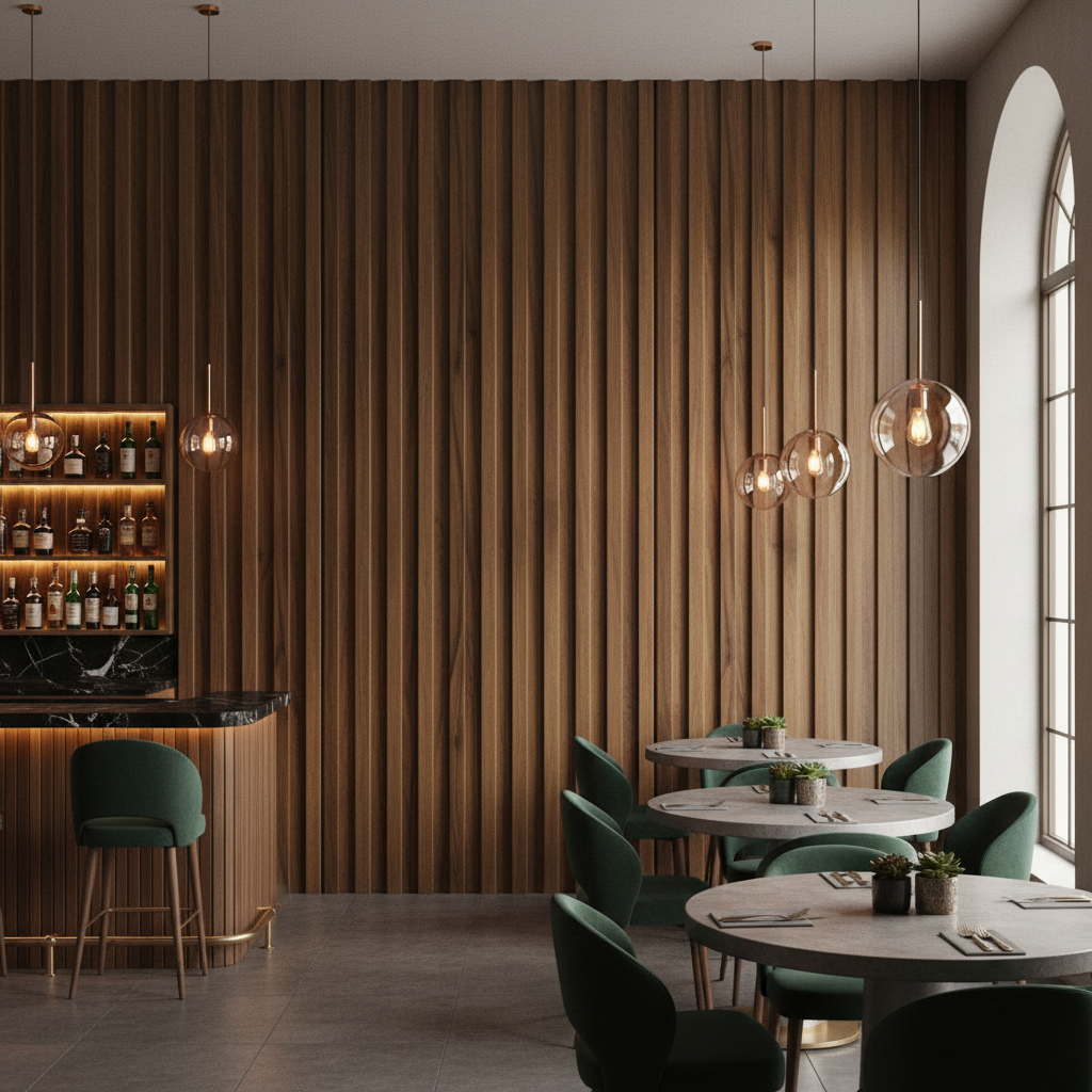 BambooCore Walnut Wood 3D WPC Wandpaneel – WPC Strukturpaneel 280 cm