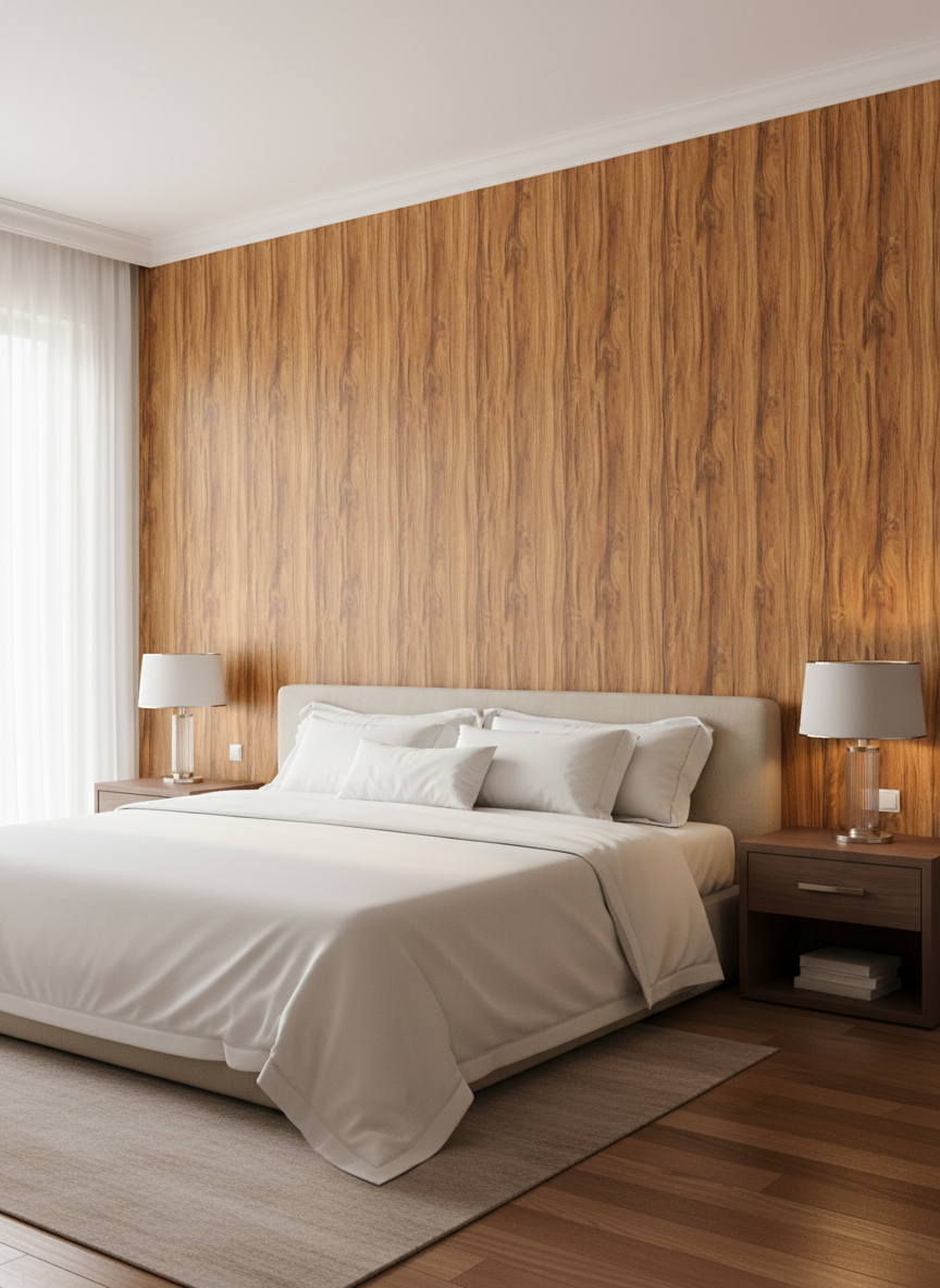 Olive Wood PVC Wandpaneel Holzoptik 280 × 122 cm