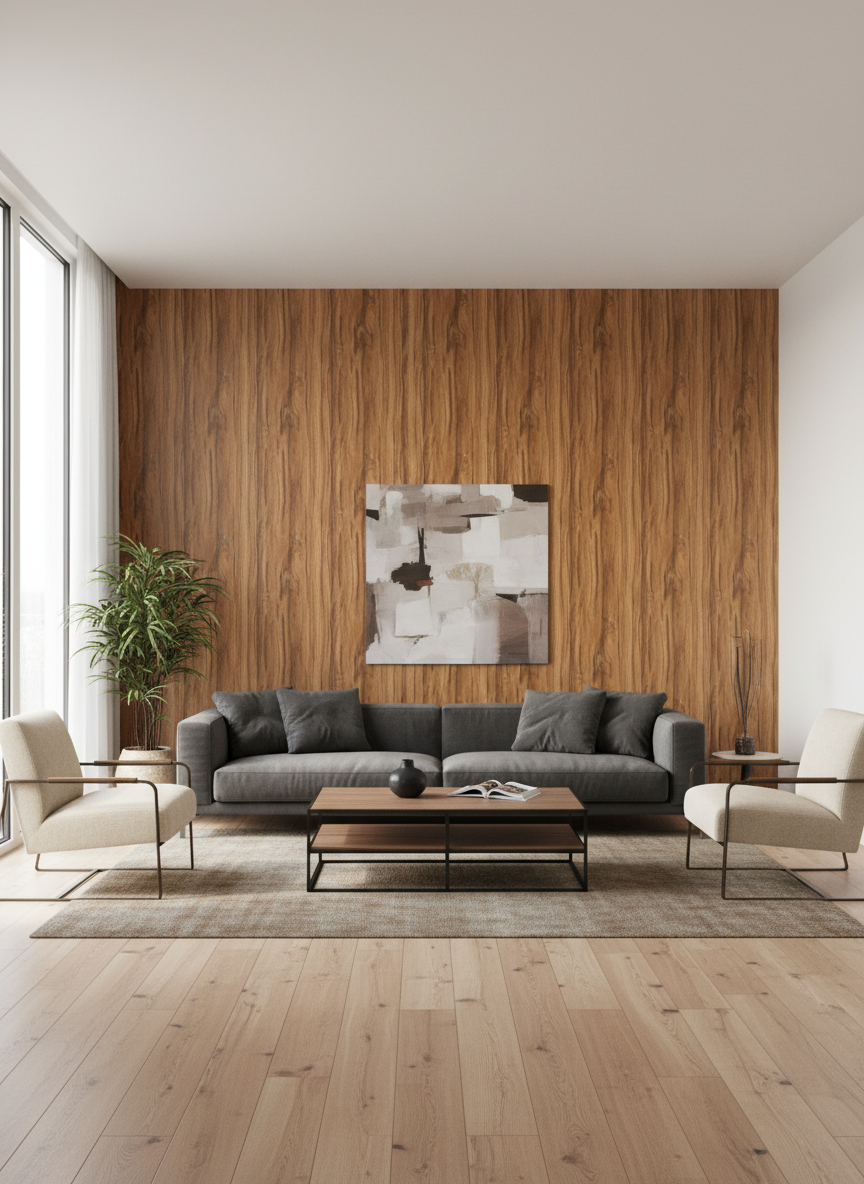 Olive Wood PVC nástěnný panel s dřevěným vzhledem 280 × 122 cm