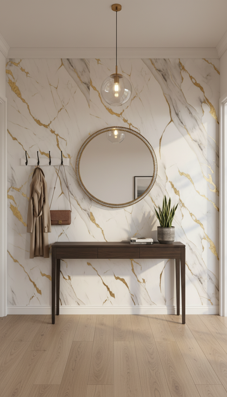 Carrara Gold PVC Wandpaneel Marmoroptik 260 × 122 cm