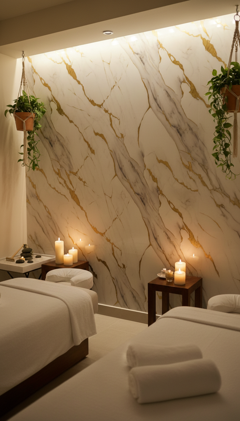 Carrara Gold PVC Wandpaneel Marmoroptik 260 × 122 cm
