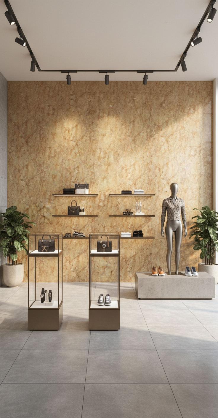 Onyx PVC Wandpaneel Marmoroptik 280 × 122 cm - Gold Beige PVC Paneel