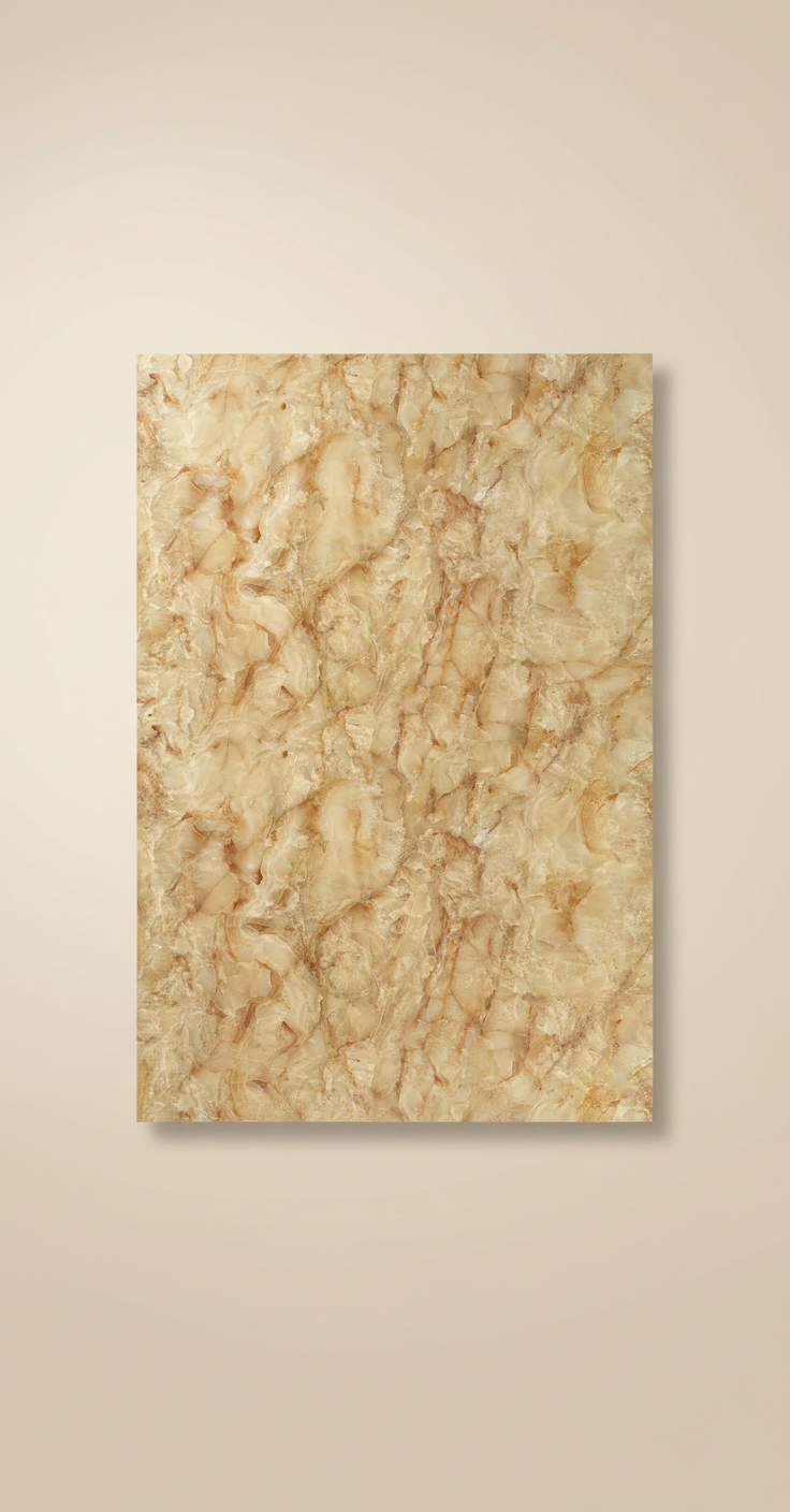 Onyx PVC Wall Panel Marble Look 280 × 122 cm - Gold Beige PVC Panel