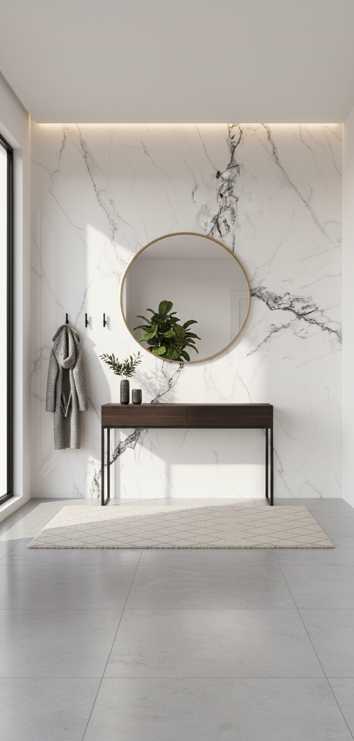 Astral PVC Wandpaneel Marmoroptik 280 × 122 cm - Weiß Grau PVC Paneel