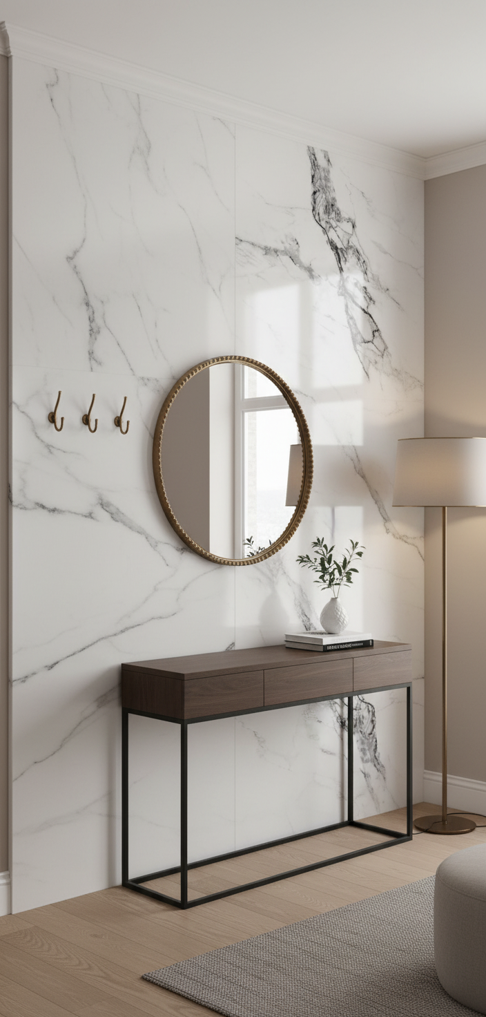 Astral PVC Wandpaneel Marmoroptik 280 × 122 cm - Weiß Grau PVC Paneel