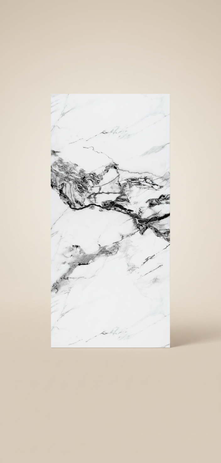 Astral PVC Wandpaneel Marmoroptik 280 × 122 cm - Weiß Grau PVC Paneel
