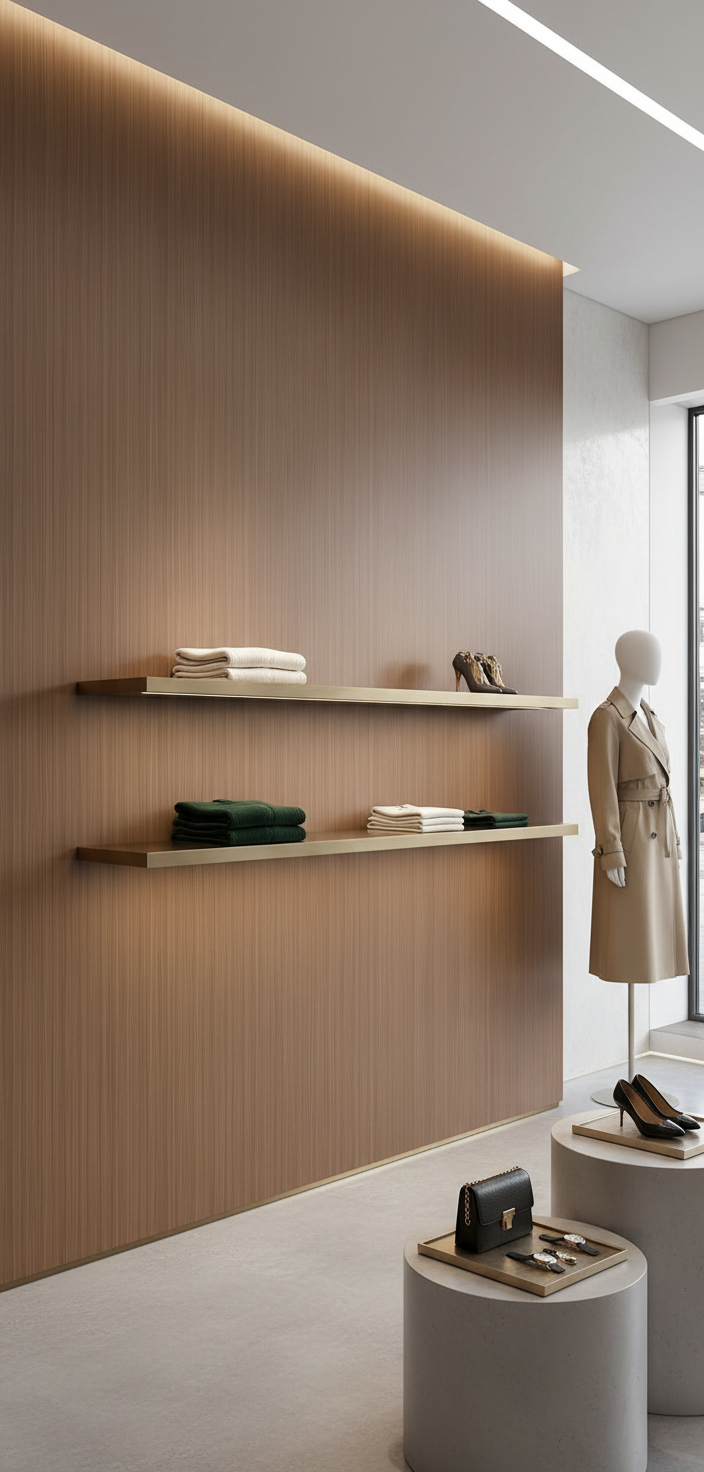 Cognac Line PVC Klick-Wandpaneel 280 × 122 cm – 8 mm Wandverkleidung in Walnussoptik