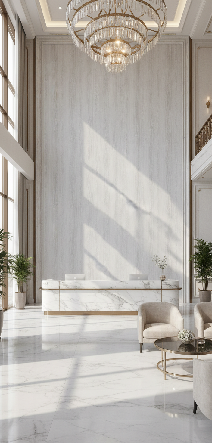 Nordic White Oak PVC Klick-Wandpaneel 280 × 122 cm – 8 mm in heller Eichenoptik