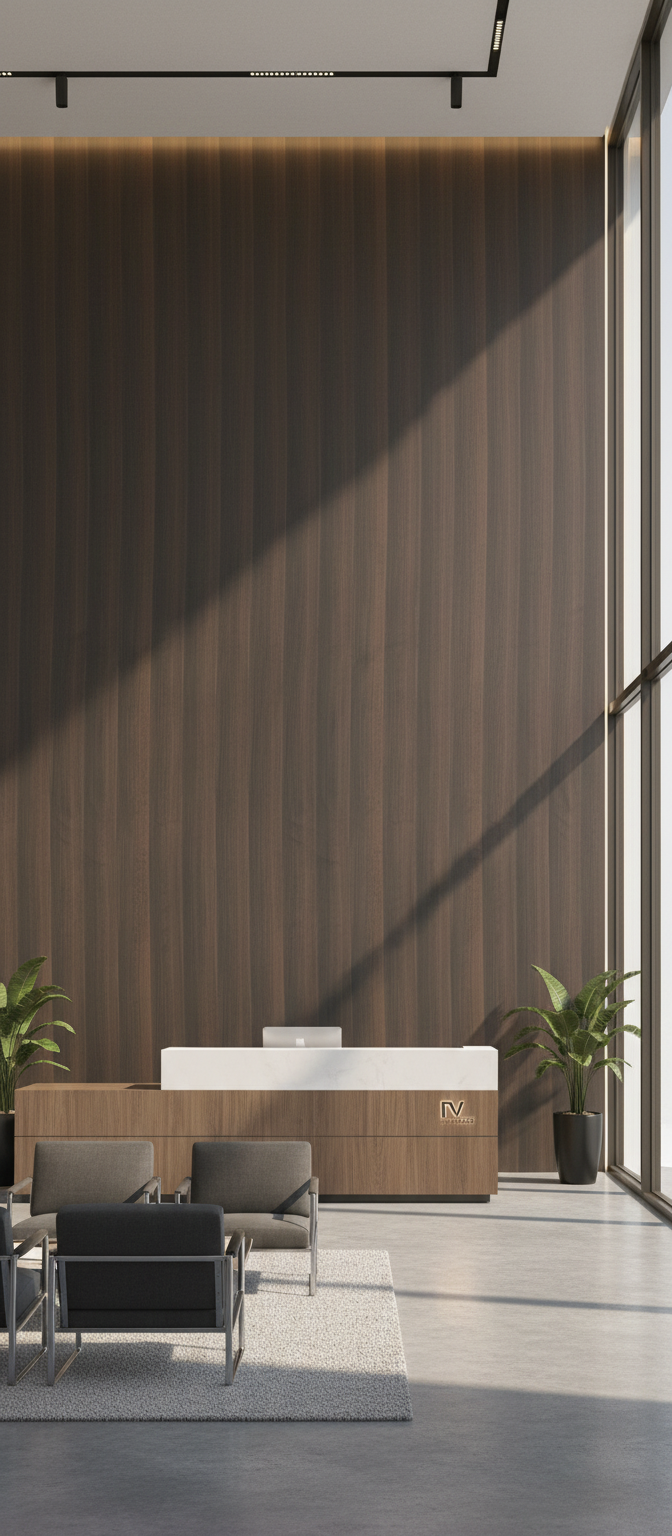 Smoked Walnut PVC Klick-Wandpaneel 280 × 122 cm – 8 mm in dunkler Walnussoptik