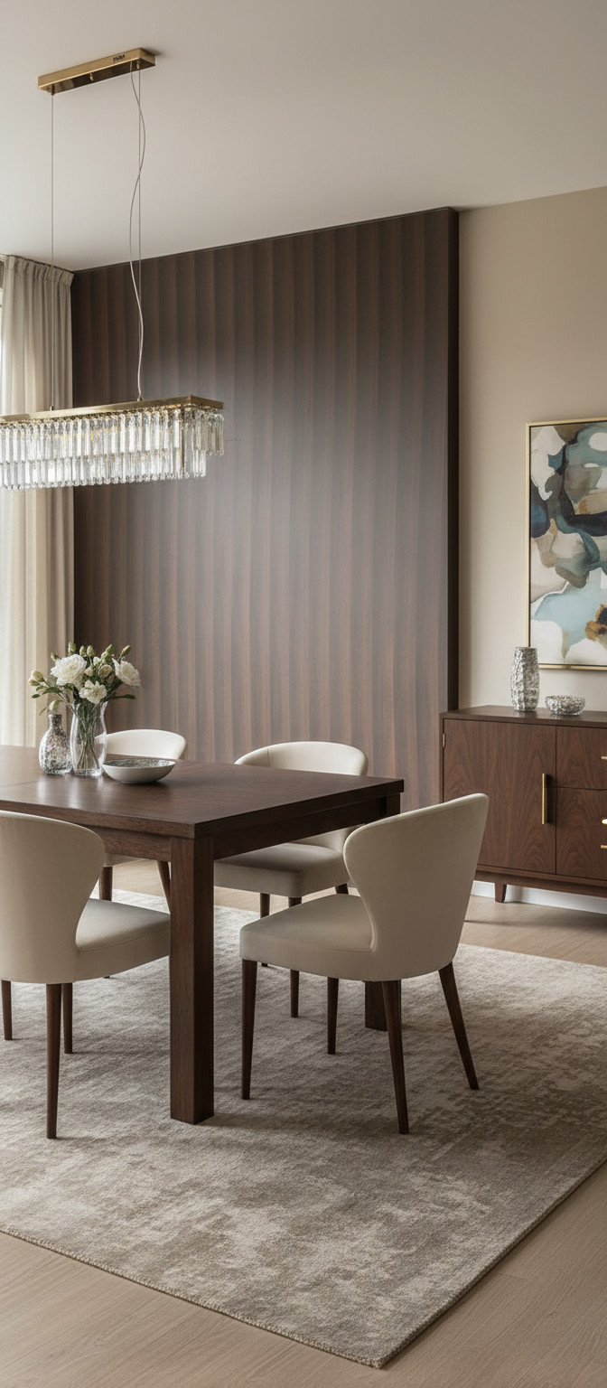 Smoked Walnut PVC Klick-Wandpaneel 280 × 122 cm – 8 mm in dunkler Walnussoptik