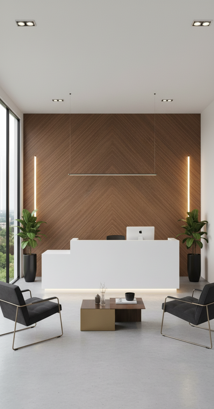 Chevron Walnut PVC Klick-Wandpaneel 280 × 122 cm – 8 mm Wandverkleidung in Walnussoptik