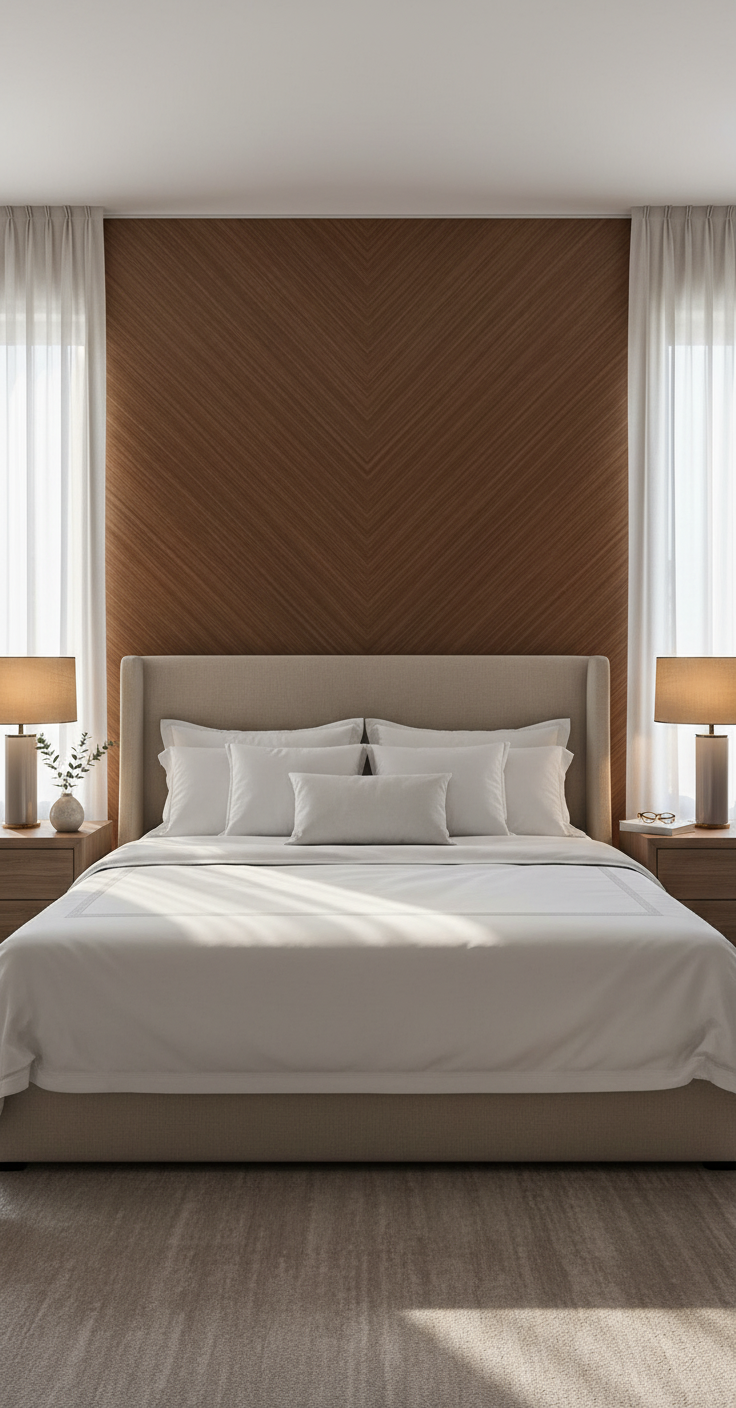 Chevron Walnut PVC Klick-Wandpaneel 280 × 122 cm – 8 mm Wandverkleidung in Walnussoptik