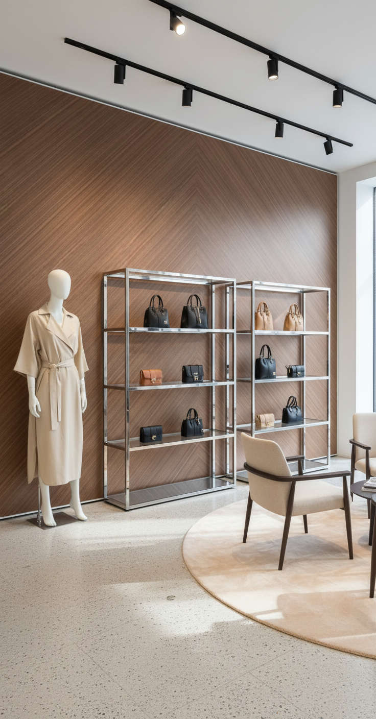 Chevron Walnut PVC Klick-Wandpaneel 280 × 122 cm – 8 mm Wandverkleidung in Walnussoptik