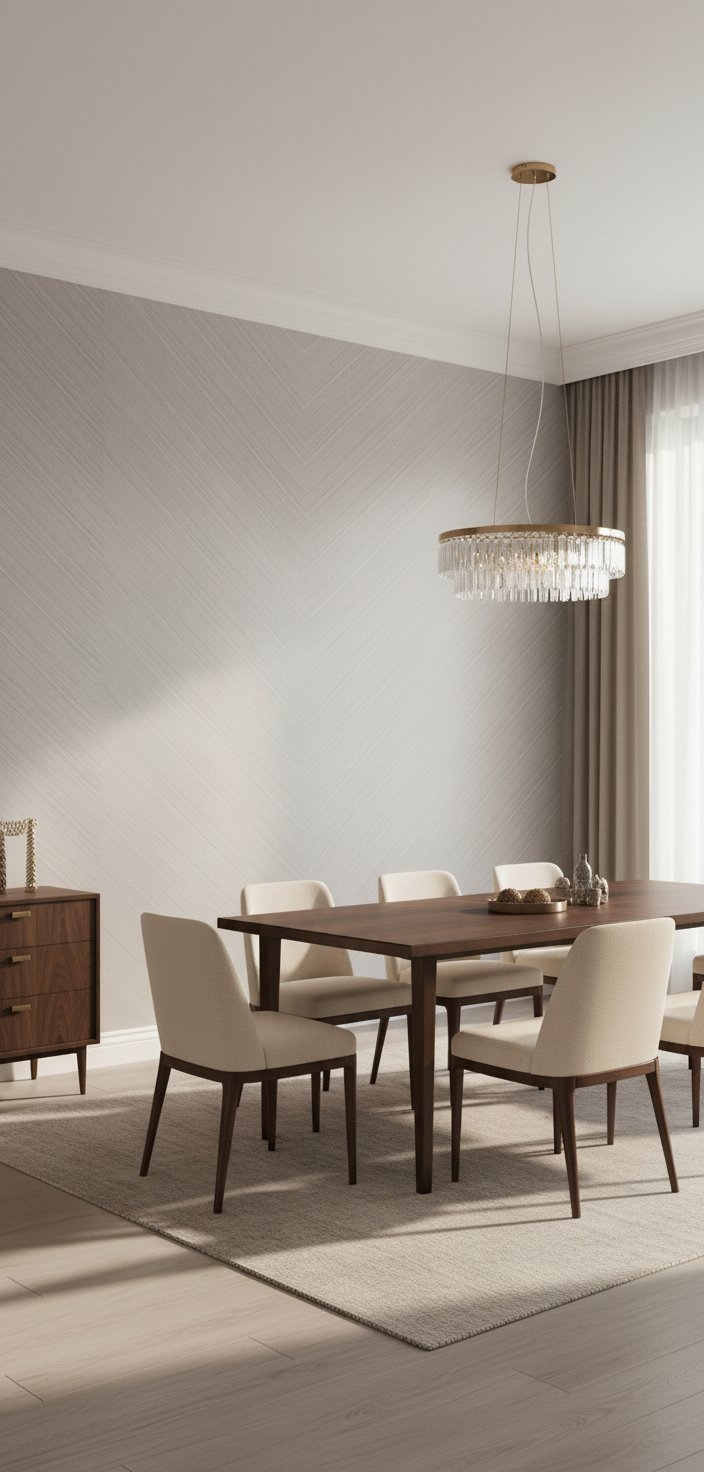 Silver Chevron PVC Klick-Wandpaneel 280 × 122 cm – 8 mm Wandverkleidung in grauer Holzoptik