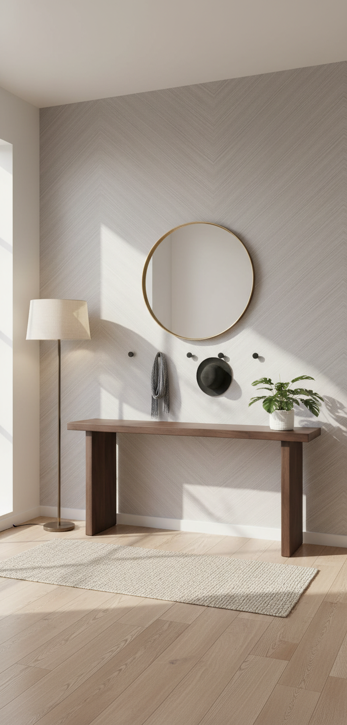 Silver Chevron PVC Klick-Wandpaneel 280 × 122 cm – 8 mm Wandverkleidung in grauer Holzoptik