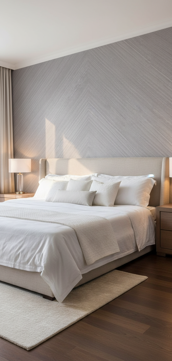 Silver Chevron PVC Klick-Wandpaneel 280 × 122 cm – 8 mm Wandverkleidung in grauer Holzoptik
