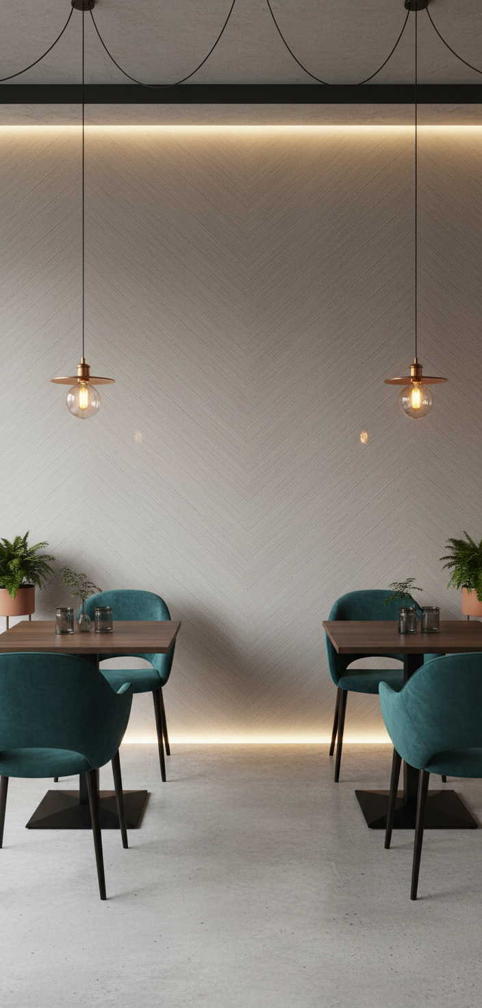 Silver Chevron PVC Klick-Wandpaneel 280 × 122 cm – 8 mm Wandverkleidung in grauer Holzoptik