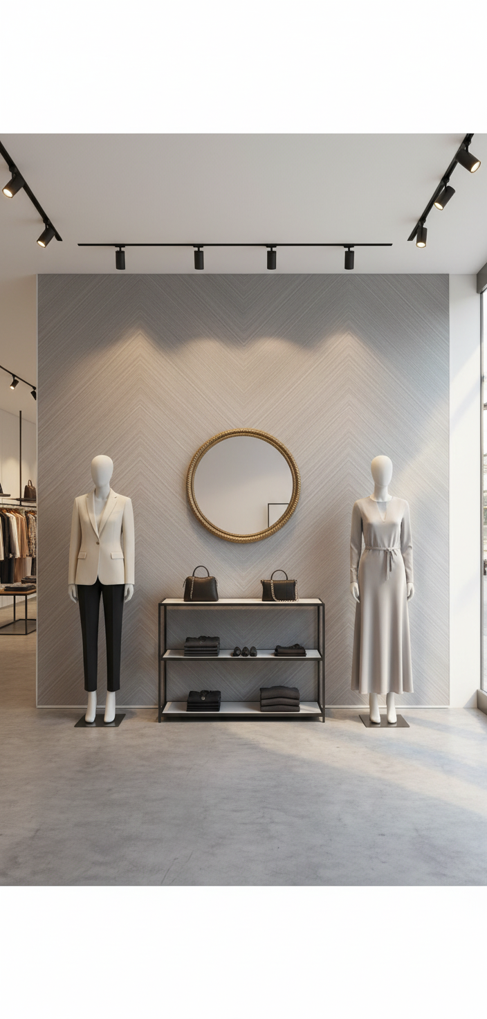 Silver Chevron PVC Klick-Wandpaneel 280 × 122 cm – 8 mm Wandverkleidung in grauer Holzoptik